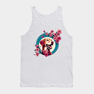 Joyful Harrier Embraced by Spring's Cherry Blossoms Tank Top